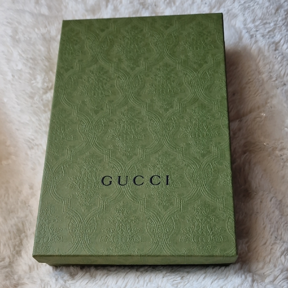 Gucci Olive Green Embossed Gift Box